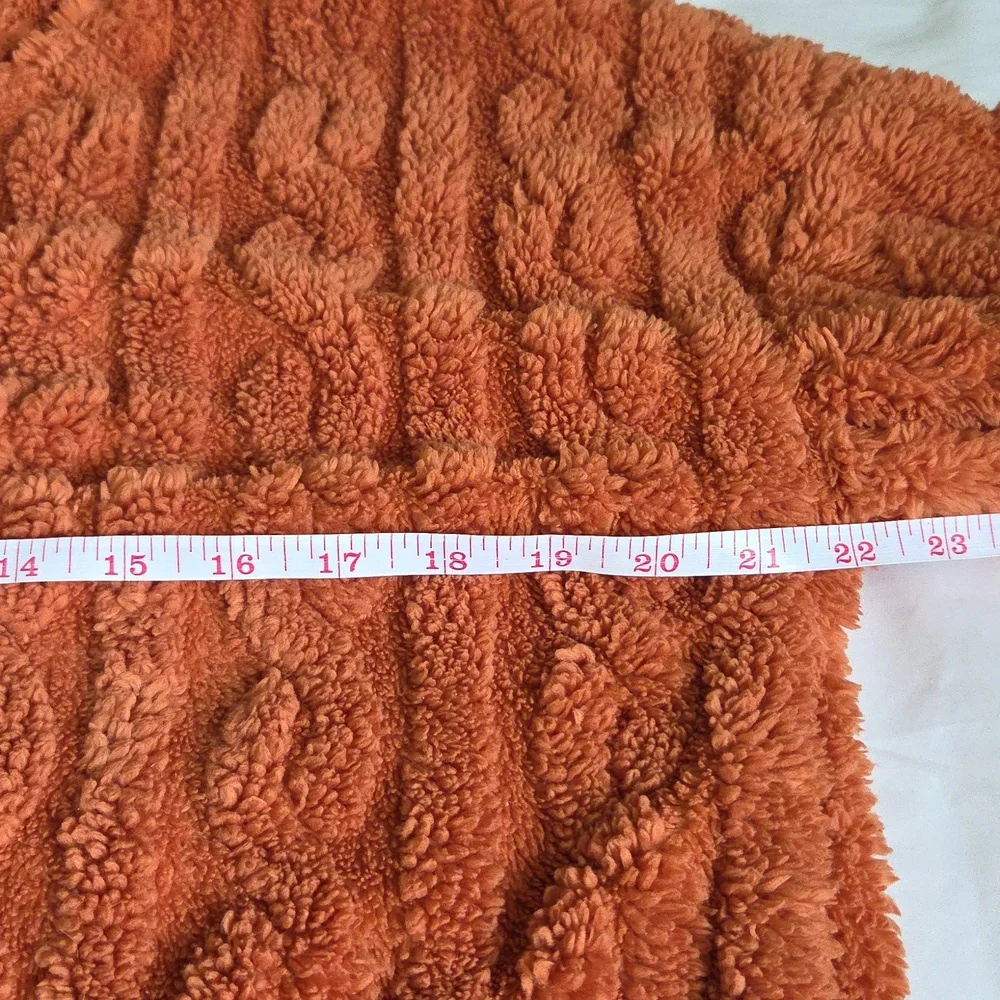 Cider Sherpa Pullover Hoodie Size Medium Cropped - Picture 10 of 11